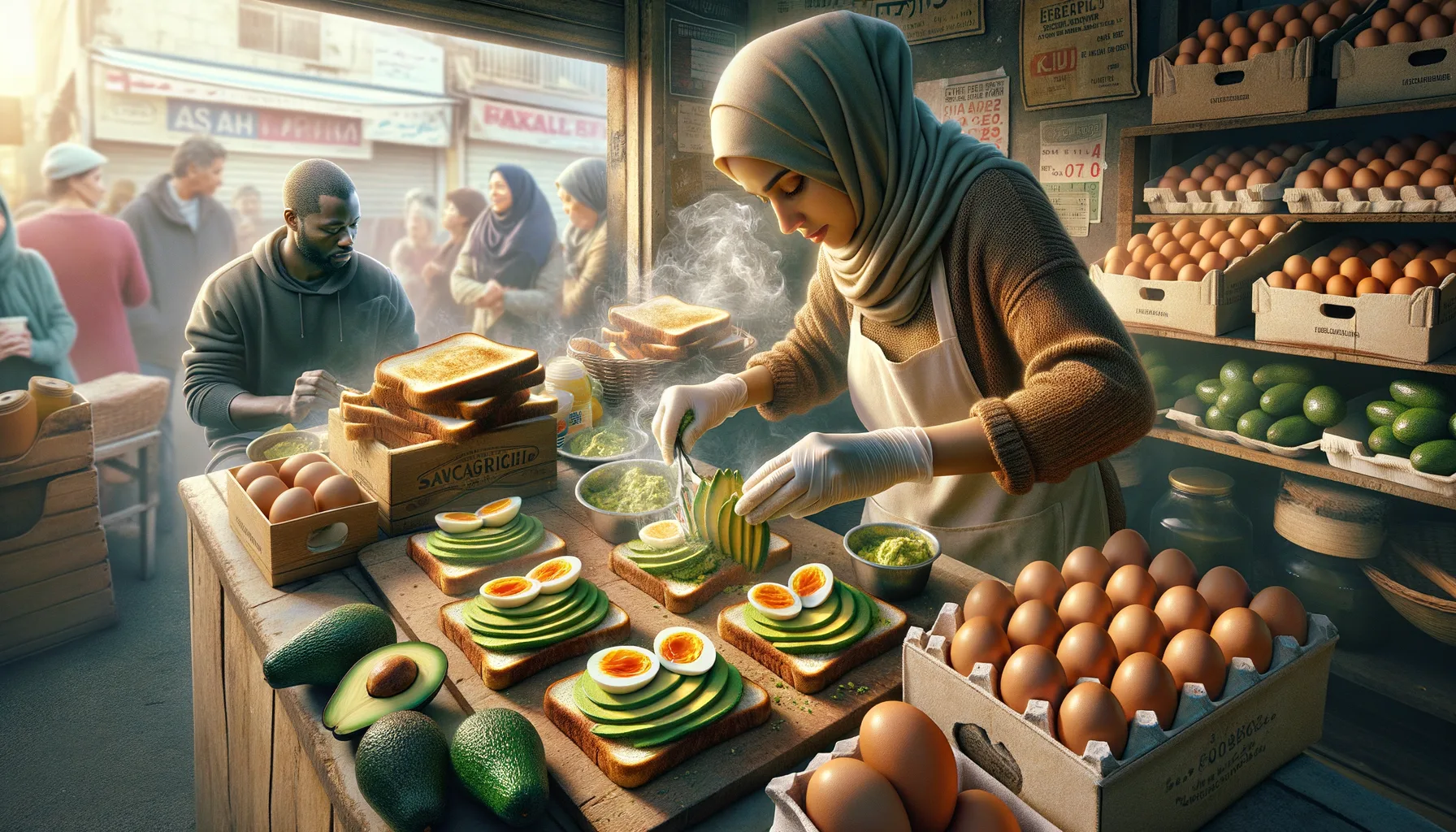 Sandwichmaker Avocado-Ei-Toast fuer unterwegs